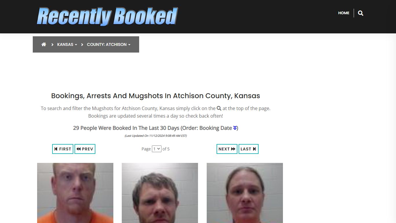 Bookings, Arrests and Mugshots in Atchison County, Kansas - Recently Booked